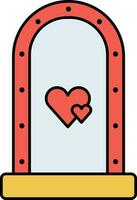 Duplo coração símbolo espelho ícone dentro tricolor. vetor