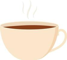 plano quente chá ou café copo ícone dentro pêssego e Castanho cor. vetor