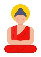 ilustração do ioga pose personagem adesivo dentro vermelho cor. vetor