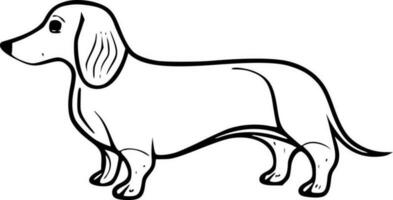 dachshund - Preto e branco isolado ícone - vetor ilustração