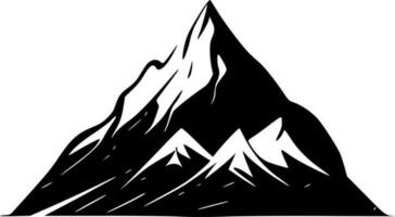 montanha - Preto e branco isolado ícone - vetor ilustração