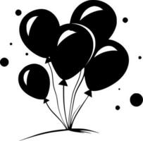 balões - Preto e branco isolado ícone - vetor ilustração