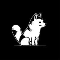 shiba, Preto e branco vetor ilustração