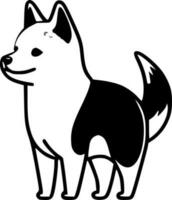 shiba, minimalista e simples silhueta - vetor ilustração