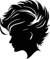 cabelo - Preto e branco isolado ícone - vetor ilustração