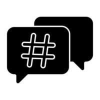 editável Projeto ícone do hashtag mensagem vetor