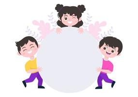 ilustração feliz dia das crianças com personagem de desenho animado vetor