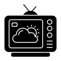 televisão clima previsão ícone dentro na moda vetor Projeto
