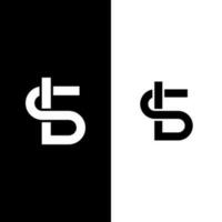 Preto e branco ls inicial monograma logotipo vetor Projeto