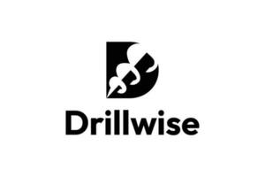 drillwise carta d único criativo logotipo Projeto modelo vetor