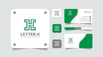 logotipo da letra h e conjunto de marca de cartão de visita vetor