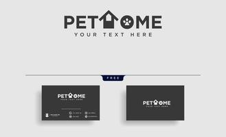 cuidados com animais de estimação consultoria modelo de logotipo ilustração vetorial com cartão de visita vetor