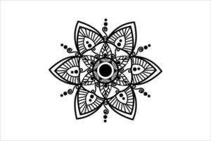 desenhado à mão mandala com floral padrões. ornamental mandala adulto coloração livro página. mandala padronizar para hena, mehndi, tatuagem, e decoração. vetor