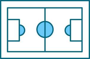 azul e branco futebol campo plano ícone. vetor