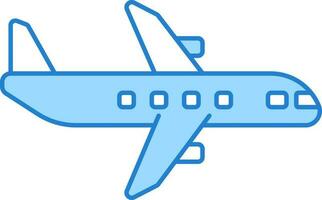 azul e branco avião plano ícone. vetor