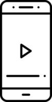 linear estilo vídeo jogar dentro Smartphone ícone. vetor