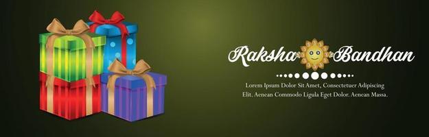 Presentes de vetor colorido criativo de banner de celebração feliz raksha bandhan