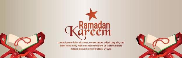 lua dourada e lanterna para o festival islâmico ramadan kareem vetor