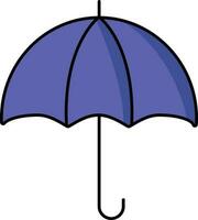 aberto guarda-chuva ícone dentro marinha azul cor. vetor