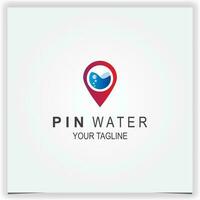 PIN localização água logotipo Prêmio elegante modelo vetor eps 10