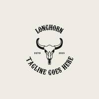 criativo vintage texas longhorn país ocidental logotipo Projeto conceito ilustração idéia vetor