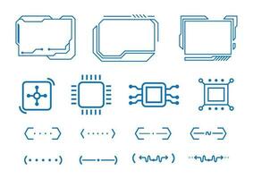 conjunto do sci fi ui hud rede futurista elementos moderno ícones em a tema do dados armazenar. vetor azul imagem.