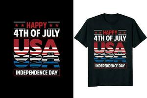 design de camiseta do dia da independência vetor