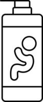 bebê xampu ícone dentro Preto linha arte. vetor