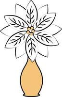 flor Panela ou vaso ícone dentro laranja e branco cor. vetor
