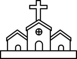 isolado Igreja ícone ou símbolo dentro linear estilo. vetor