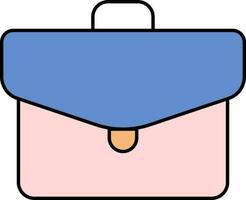 plano estilo Bolsa ícone dentro azul e Rosa cor. vetor