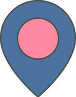 localização PIN ícone dentro azul e Rosa cor. vetor