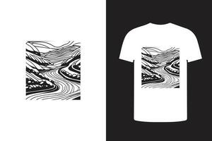 natureza linha arte Projeto t camisa, ilustrativo t camisa Projeto vetor