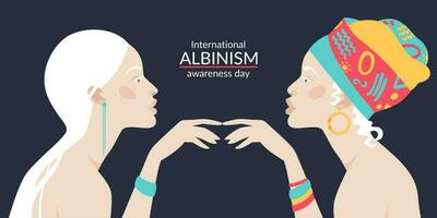 Dia Internacional da Conscientização do Albinismo. vetor