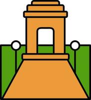 Rajpath ícone dentro laranja e verde cor. vetor