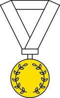 medalha ícone ou símbolo dentro branco e amarelo cor. vetor