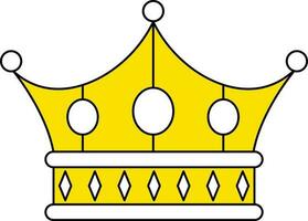 ilustração do coroa ícone dentro branco e amarelo cor. vetor