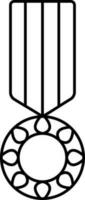 medalha ícone dentro Preto linha arte. vetor