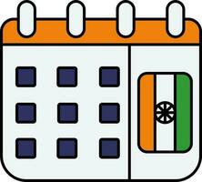 colorida Índia calendário ícone dentro plano estilo. vetor