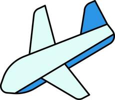 avião aterrissagem ícone dentro azul cor. vetor