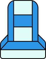 passageiro assento ícone dentro azul cor. vetor