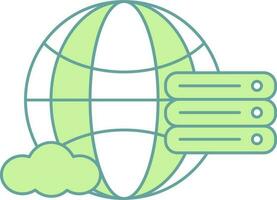 verde e branco global servidor ícone ou símbolo. vetor