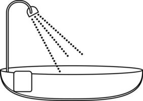 chuveiro ou banheira ícone dentro fino linha arte. vetor