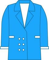 casaco ícone ou símbolo dentro azul e branco cor. vetor
