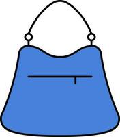 fêmea Bolsa ícone dentro azul cor. vetor