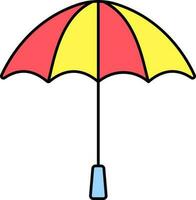 guarda-chuva ícone dentro vermelho e amarelo cor. vetor