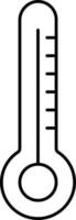 Alto temperatura ponto dentro termômetro escala Preto esboço ícone. vetor
