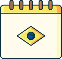 isolado Brasil bandeira dentro calendário ícone dentro plano estilo. vetor