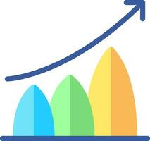 colorida crescimento gráfico ícone dentro plano estilo. vetor