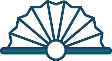 ilustração do chinês ventilador ícone ou símbolo dentro azul e branco cor. vetor
